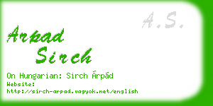 arpad sirch business card