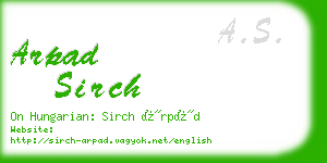 arpad sirch business card